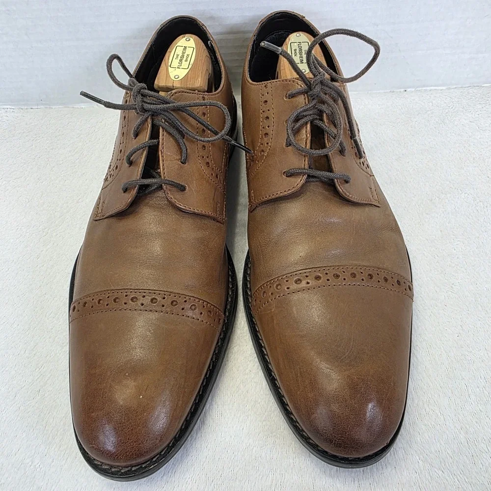 Stacy Adams Mens Brown Leather Cap Toe‎ Oxford Dress Shoes Size 9.5 M 24858